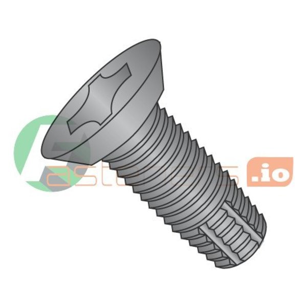 Newport Fasteners Thread Cutting Screw, #8-32 x 1/4 in, Black Oxide Steel Flat Head Phillips Drive, 10000 PK 600303